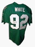 Reggie White Autographed Philadelphia Eagles Throwback Jersey Inscribed with Minister of Defense
