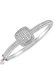 Ladies Diamond Bangle in 14K White Gold with 3.23CT Diamonds