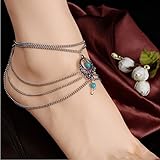 Boho Turquoise Barefoot Sandal Beach Anklet Foot Chain