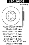 IMAGE OF Centric Parts 120.20008 Premium Brake Rotor with E-Coating