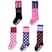 KF Baby Girl Non-Skid Stitched Ribbon Calf Socks [Set of 5 Pairs], 6 - 18 Months