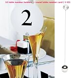 12 Table Number Holders and Round Table Number Card (1-12)