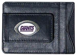 NFL New York Giants Leather Money Clip Cardholder
