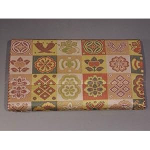 【クリックで詳細表示】茶道具 帛紗(ふくさ)ばさみ・懐紙入 市松宝尽し紋、正絹名物裂 京都 西陣織