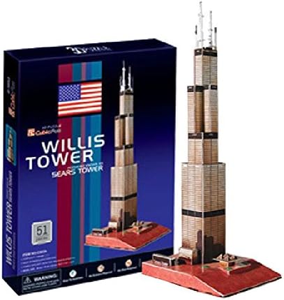 Rctoyer Kids 3D Stereoscopic Puzzle Jigsaw Willis Tower Fancy Toy Red