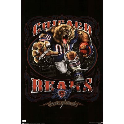 (22x34) Chicago Bears (Mascot, Grinding It Out Since 1928) Sports Poster Print