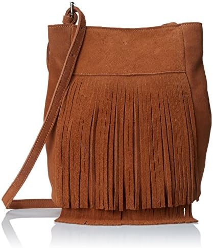 Dolce Vita Collection Suede Fringe Cross Body Bag, Nutmeg, One Size