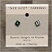 5mm Dice Post Earrings, Translucent Emerald w/White