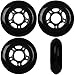 Black Blank 72mm 82A Inline OUTDOOR Skate Wheels 4-Pack
