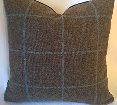 Schumacher COLORADO Italian Windowpane Check Wool Luxe Lodge Collection 16"x16" Custom Pillow