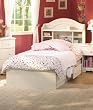 South Shore Summer Breeze Twin Bookcase Headboard and Storage Bed in White Wash