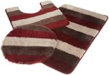 Popular Bath Reflection Burgundy 3-Piece Rug Set