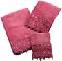 Jenny Raspberry Plum 3 Piece Towel Set - Bath Towel, Hand Towel, and Wash Cloth