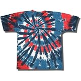 Tie Dye Mania "Red, Wild and Blue" Patriotic Swirl Tie-Dye Short Sleeve T-Shirt