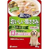 銀のさら おいしい鶏ささみ入りパウチ とろみ仕立て 13歳からの愛犬用 鶏ささみ・緑黄色野菜入り 80g