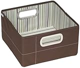 JJ Cole Collections Storage Box, Cocoa Stripe, 6.5"