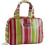 Hadaki Makeup Case Pod/Toiletry Bag - Jazz Stripes Ruby
