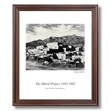 Ansel Adams B/W Photo Taos NM Landscape Wall Picture Cherry Framed Art Print