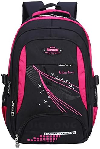 Pupils Child Waterproof School bag Boy Girl Backpack High capacity Book bag (Red)