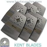 KENT, 6 Flush Cut Rigid Stainless Steel Oscillating Scrapers, For Scraping: Paint, Grout, Caulking, Fits Fein Multimaster, FMM250Q, Bosch, Chicago, Secco, Milwaukee