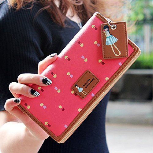 Bessky Women's Birds Clutch Wallet Long Zip Button Card Purse Handbag