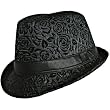 Black Rose Embossed Fedora Hat
