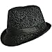 Black Rose Embossed Fedora Hat