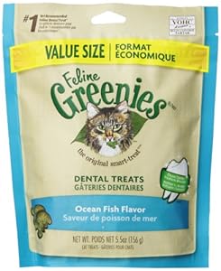 Feline Greenies Dental Treats Ocean Fish for Cats, 5.5-Ounce