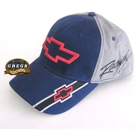 Bowtie Stripe Racing Hat Cap Blue Gray (Apparel Clothing) Chevy Chevrolet by Chevrolet Apparel