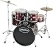 Pulse 5-Piece 22/10/12/14 Drum Set with Hardware, Wine Red