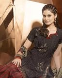 Desinger Black Faux Crepe Salwar Kameez with Dupatta
