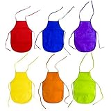 Children's Artists Fabric Aprons - Kitchen, Classroom, Community Event, Crafts & Art Painting Activity. Safe Clean 12 Pack Assorted Colors by Super Z Outlet&reg;