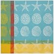 Durable Woven Jacquard 100% Cotton Blue Shells Tablecloth 54X90 Inches