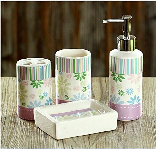 Popular Design Cute style - fresh flowers ceramic bathroom four-pieces set / wash suit / fashion home accessories
