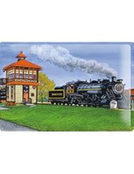 Home: Tin Sign Model Railroad Decoration steam Locomotive Train Station Nostalgia Wall Vintage Decoration Plate 8X12" - leotie fashion&lifestyle