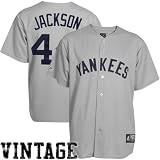 MLB Majestic Reggie Jackson New York Yankees Cooperstown Throwback Jersey - Gray (X-Large)