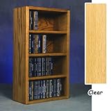 IMAGE OF Solid Oak CD Floor Shelf or Wall Mount Cabinet - 4 Shelf - Holds 104 CDs (Clear) (24.75