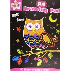 Kids Create: A4 Drawing Black Paper Pad A4 Drawing 50 Black Sheets Pad