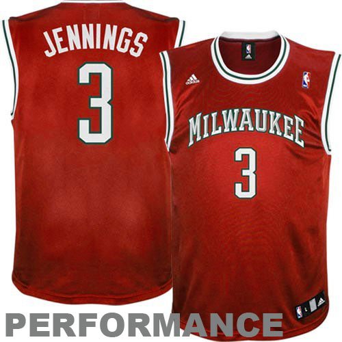 Adidas Milwaukee Bucks Brandon Jennings Youth (Sizes 8-20) Revolution 30 Replica Alternate Jersey Large