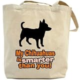 Canvas Tote Bag Beige  My Chihuahuas Is Smarter Than You !  Dog
