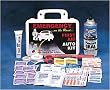 `First Aid Auto Kit-Emergency Auto Kit * First aid kit for the car * Plastic case: 8 1/2 x 5 1/2 x 2 1/4 * Kit Contains: * 32 - 3/4 x 3 Adhesive Strips * 3 - Extra Large Bandages * 3 - Knuckle Bandages * 3 - Patch Bandages * 3 - 2 x 3 Non-Stick