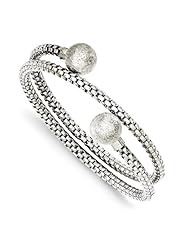 Sterling Silver Textured Wrap Bangle