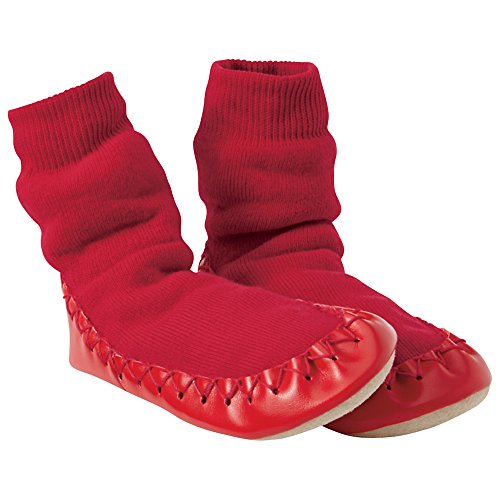 Hanna Andersson Baby Swedish Slipper Moccasins, Size 1 (1-2), Hanna Red