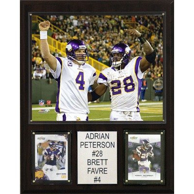 NFL Minnesota Vikings Brett Favre and Adrian Peterson Player Plaque