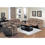 Belmont Saddle Microfiber 3 pc Reclining Living Room Set