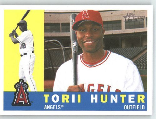 Torii Hunter / Los Angeles Angels - 2009 Topps Heritage Card # 307 - MLB Baseball Trading Card in Screwdown!