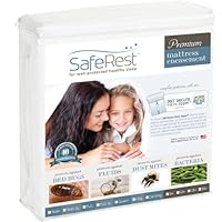 Queen Size SafeRest Waterproof Lab Certified Bed Bug Proof Zippered Mattress Encasement - Designed For Complete Bed Bug, Dust Mite and Fluid Protection