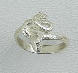 An Adorable Little Sterling Silver Snake Ring, Made in America