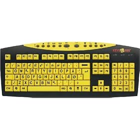 Danish Large Print USB Computer Keyboard for Visually Impaired - Yellow Keys with Black Letters