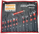 11 Pcs Metric Combination Wrench Set w/Soft Grip